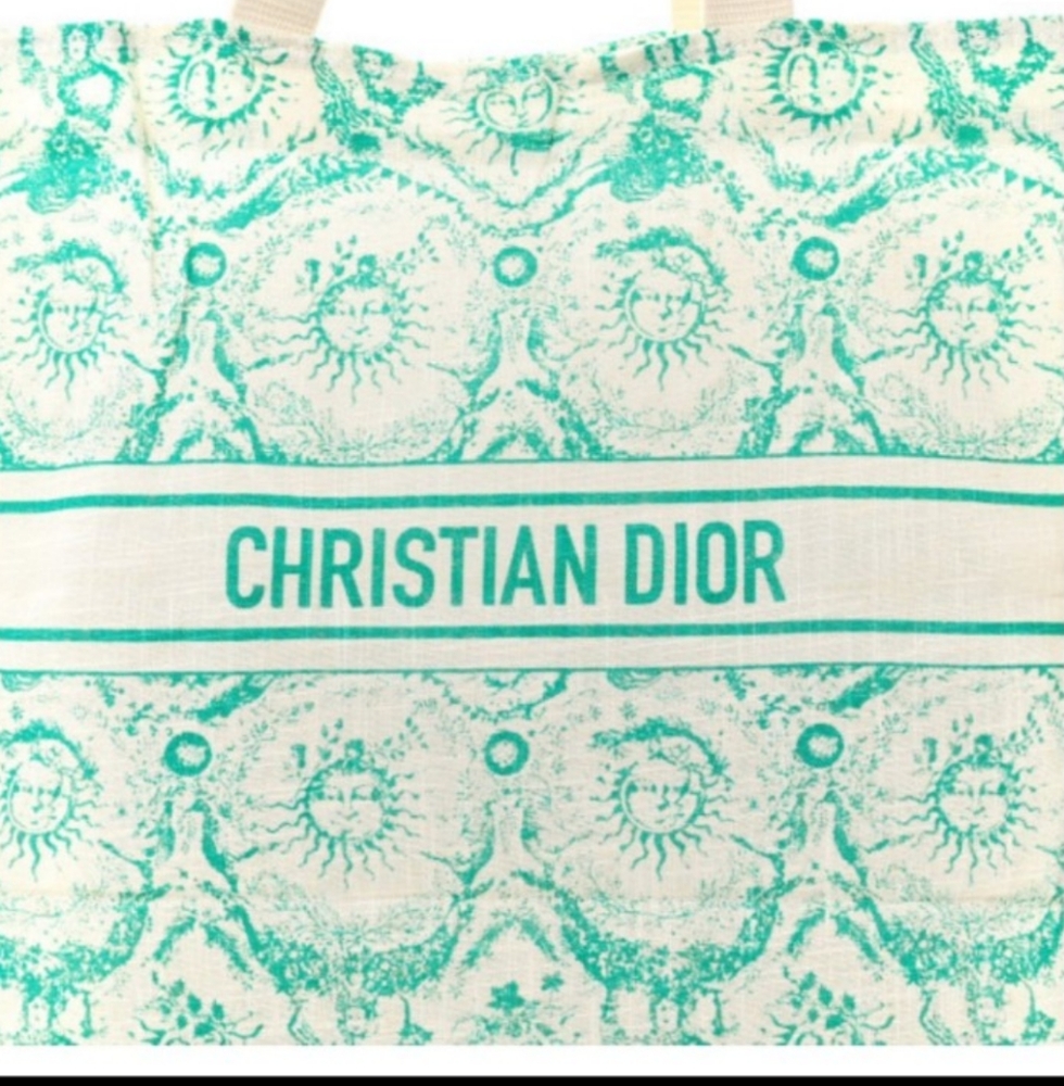 Christian Dior Dioriviera Aquamarine Cloth Linen Tote Bag - In Package